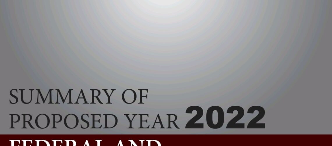 Summary of Proposed Year 2022 Federal and Southwest States’ Budgets